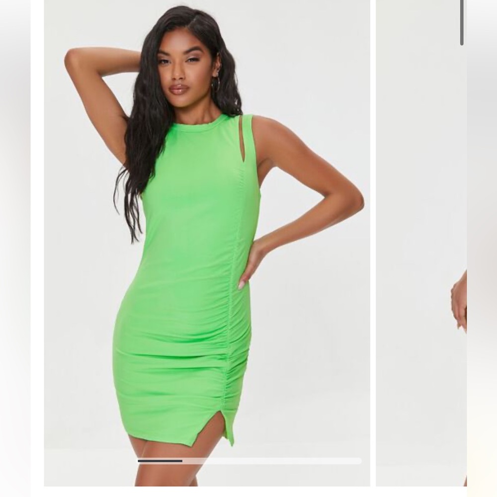 Forever 21 Women's Lime Green Sleeveless Bodycon Dress M